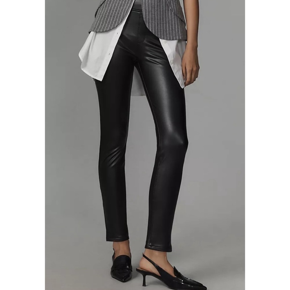 Pull On Faux Leather Legging